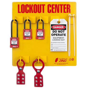 ZING 7113 3-Padlock Lockout Station – Lockout/Tagout