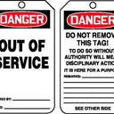 OSHA Danger Safety Tag: Out Of Service - Version A – Lockout/Tagout