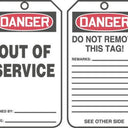 OSHA Danger Safety Tag: Out Of Service - Version B – Lockout/Tagout