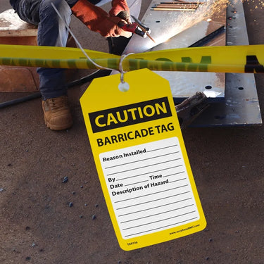 OSHA Caution Tags By-The-Roll: Barricade Tag – Lockout/Tagout