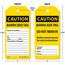 OSHA Caution Tags By-The-Roll: Barricade Tag – Lockout/Tagout