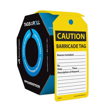 OSHA Caution Tags By-The-Roll: Barricade Tag – Lockout/Tagout