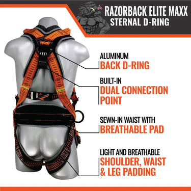 Malta Dynamics Razorback MAXX Sternal D-Ring Harness – Fall Protection