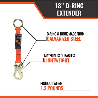 Malta Dynamics 18" D-Ring Extender – Fall Protection