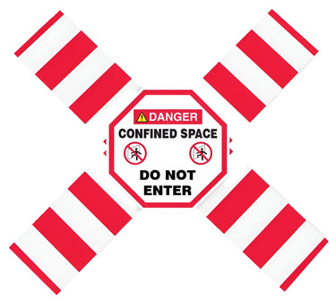 OSHA Danger Flanged Pipe Barrier Kit: Confined Space - Do Not Enter – Lockout/Tagout