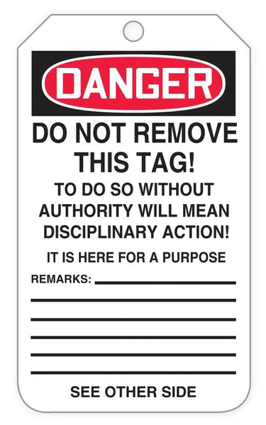 OSHA Danger Tags By-The-Roll: Blank – Lockout/Tagout