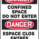 Bilingual OSHA Danger Safety Sign: Confined Space - Do Not Enter – Signs & Labels