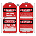 Bilingual OSHA Danger Tags By-The-Roll: Do Not Operate (Red) – Lockout/Tagout