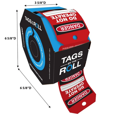 Bilingual OSHA Danger Tags By-The-Roll: Do Not Operate (Red) – Lockout/Tagout