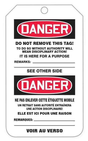 OSHA Danger Tags By-The-Roll: Blank – Lockout/Tagout