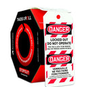 Bilingual OSHA Danger Tags By-The-Roll: Locked Out Do Not Operate – Lockout/Tagout