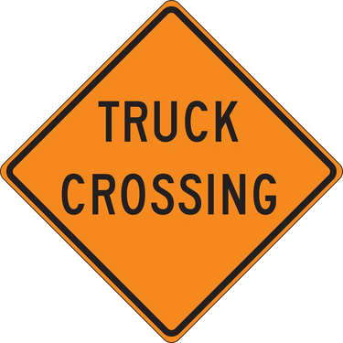 Roll-Up Construction Sign: Truck Crossing – Signs & Labels