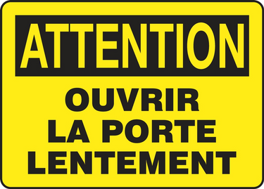 OSHA Caution Safety Sign: Open Door Slowly – Signs & Labels