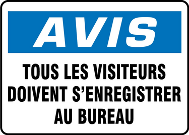 OSHA Notice Safety Sign: All Visitors Must Register At Office – Signs & Labels