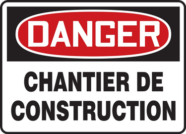 OSHA Danger Safety Sign: Construction Area – Signs & Labels