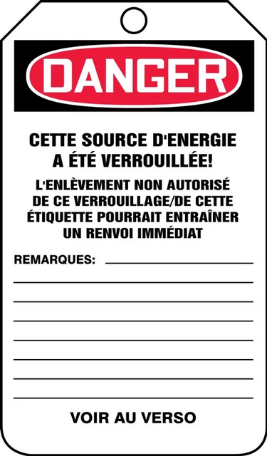 Danger: Do Not Operate Lockout Tags – Lockout/Tagout