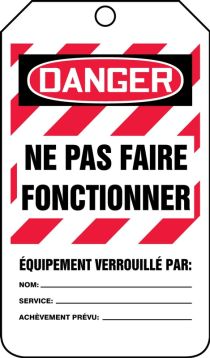 OSHA Danger Lockout Tag: Do Not Operate - Equipment Locked Out By – Lockout/Tagout