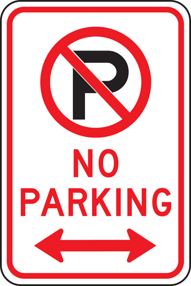 Parking Sign: No Parking (Symbol with Arrows) – Signs & Labels