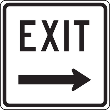 Facility Traffic Sign: Exit (Right Arrow) – Signs & Labels
