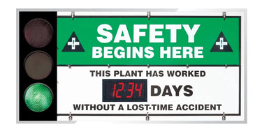 Electronic Scoreboards: Attention - Caution - Safety Begins Here – Signs & Labels