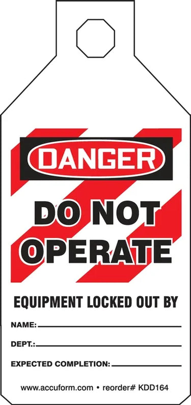 Tab Tags: Do Not Operate - 25 Pack – Lockout/Tagout