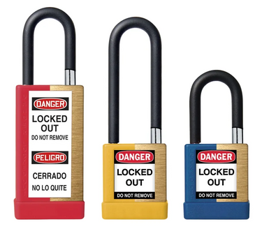 Brass Body Padlock With Plastic Cover - 1 3/4 Inch Body – Lockout/Tagout