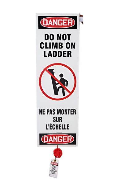 Bilingual Ladder Lockout Kit OSHA Danger: Do Not Climb On Ladder – Lockout/Tagout