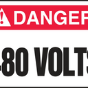 ANSI ISO Danger Safety Label: 480 Volts – Signs & Labels