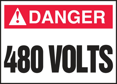 ANSI ISO Danger Safety Label: 480 Volts – Signs & Labels