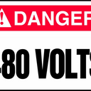ANSI ISO Danger Safety Label: 480 Volts – Signs & Labels
