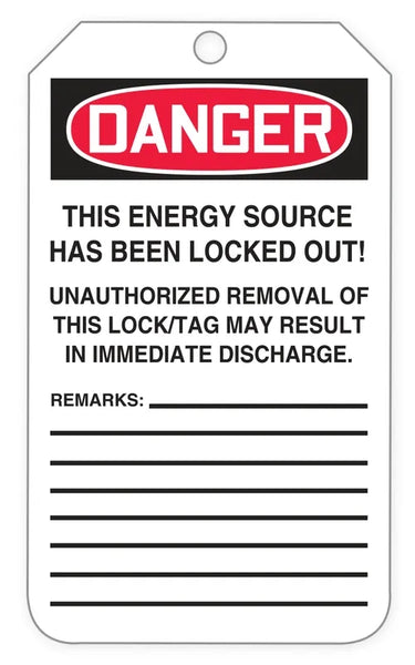 OSHA Danger Tags By-The-Roll: Do Not Start – Lockout/Tagout