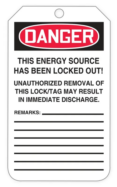 OSHA Danger Tags By-The-Roll: Do Not Operate (Maintenance Department) – Lockout/Tagout
