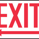 Safety Sign: Exit (Left Arrow Below) – Signs & Labels