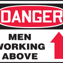 OSHA Danger Safety Sign: Men Working Above (Up Arrow) – Signs & Labels
