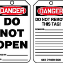 OSHA Danger Safety Tag: Do Not Open – Lockout/Tagout