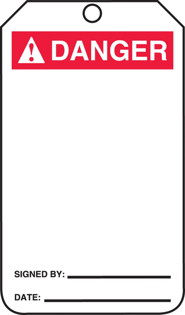 Blank Danger Tags – Lockout/Tagout
