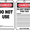 OSHA Danger Safety Tag: Do Not Use – Lockout/Tagout