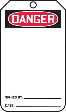 OSHA Danger Safety Tag: (Blank) – Lockout/Tagout