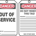 Jumbo OSHA Danger Safety Tag: Out Of Service – Lockout/Tagout