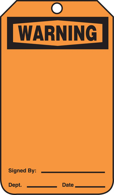 OSHA Warning Safety Tag: Blank with Do Not Remove Back – Lockout/Tagout