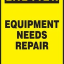 OSHA Caution Safety Tag: Equipment Needs Repair – Lockout/Tagout