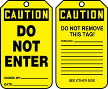 Safety Tag: Caution Do Not Enter – Lockout/Tagout