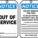 OSHA Notice Safety Tag: Out Of Service – Lockout/Tagout