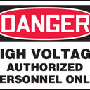 OSHA Danger Safety Sign: High Voltage - Authorized Personnel Only – Signs & Labels