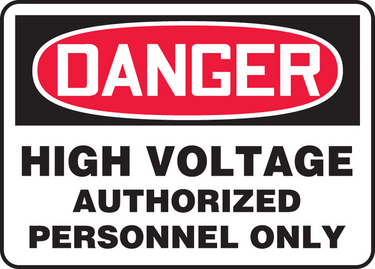 OSHA Danger Safety Sign: High Voltage - Authorized Personnel Only – Signs & Labels