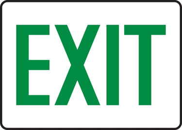 Safety Sign: Exit (Green on White) – Signs & Labels