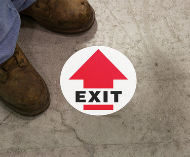 Floor Sign: Exit (Arrow) – Signs & Labels