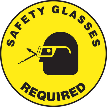Floor Sign: Safety Glasses Required (Graphic) – Signs & Labels