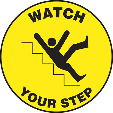 Round Floor Sign: Watch Your Step – Signs & Labels