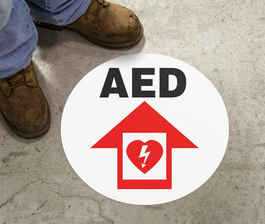 Floor Sign: AED – Signs & Labels